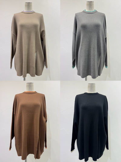 【予約⚡︎販売】アシメスリットレイヤーリブニット／604509／CYAN tokyo／2026 AW#1