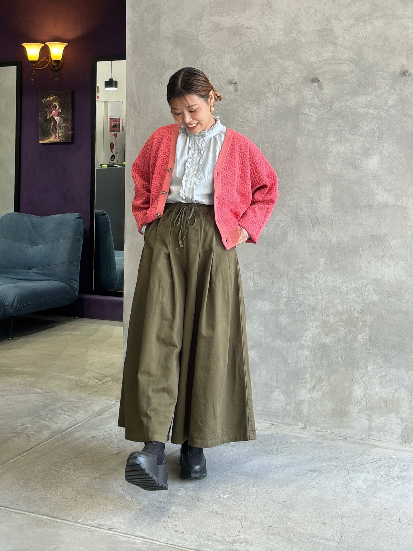 連続柄ニットカーディガン／LE MÉLANGE