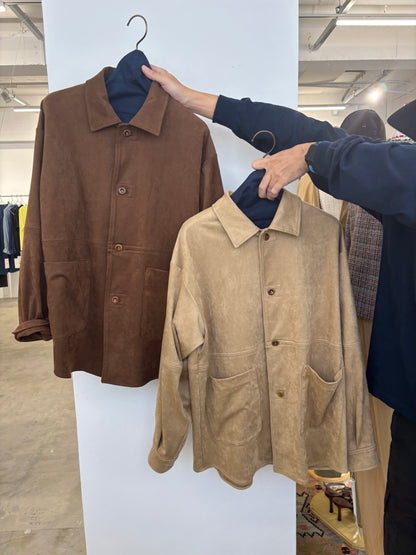 受付終了【予約販売】ECOスウェードシャツジャケット／8613801／LE MÉLANGE