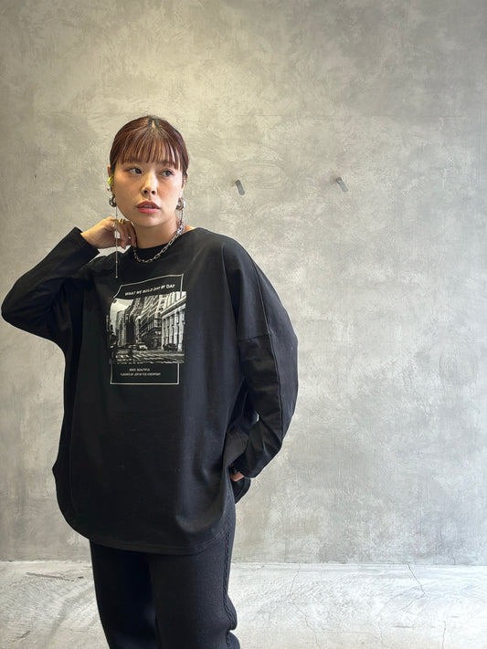 2way（ビル＆ロゴ）プリントカットソー／Dignite collier