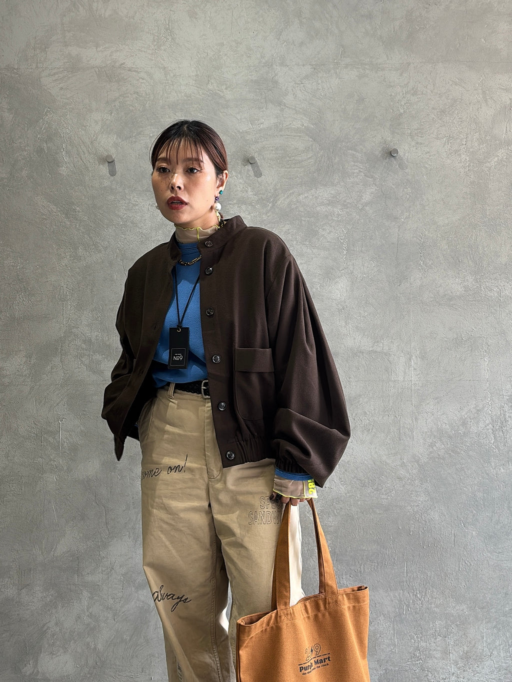 ワイドスリーブウーリーショートブルゾン／CYAN tokyo