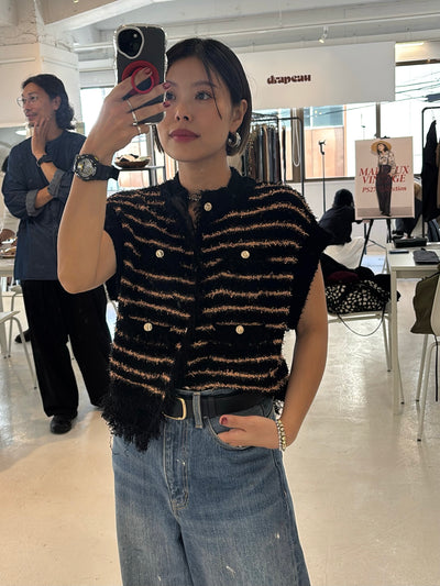 【予約⚡︎販売】ボーダーシャネルニットベスト／MG KN - 27021 - S／MARGAUX VINTAGE／2027 PRE SPRING COLLECTION