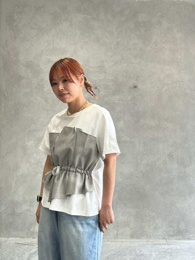 ビスチェレイヤードTシャツ／trois／MNMS