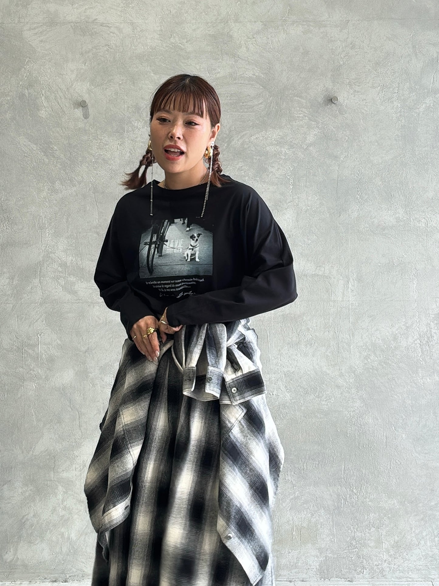 【再入荷】2way（DOG & LOGO）プリントカットソー／Dignite collier