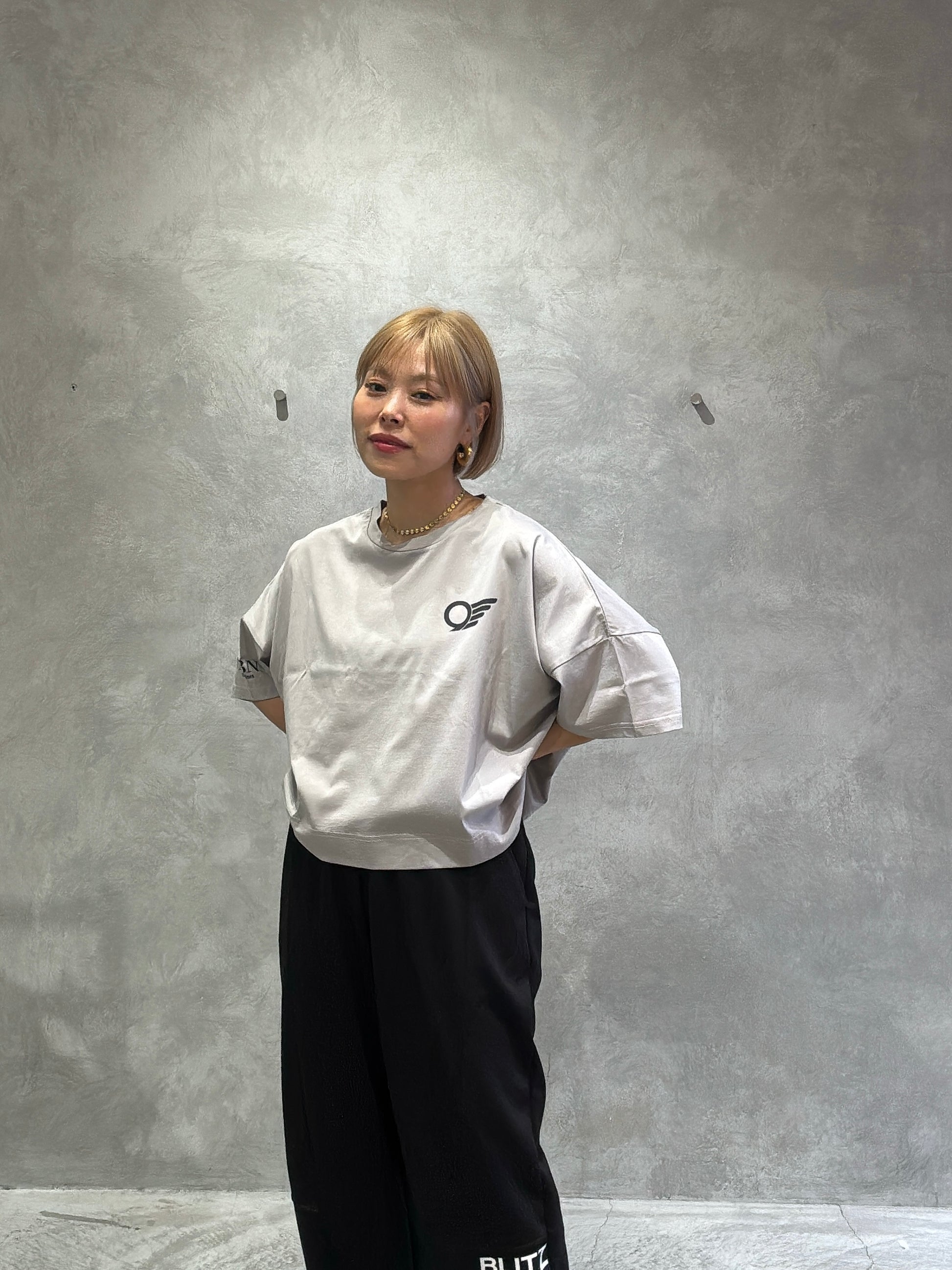 ショート丈ドライタッチTシャツ／No.9-the Nines-