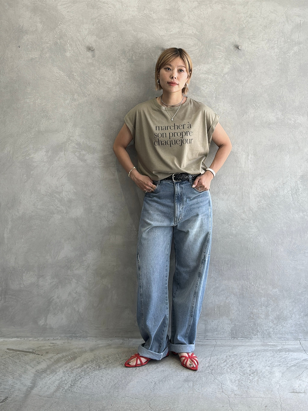 受付終了【予約販売】marcher シアー天竺ソフトフレンチTシャツ／ING