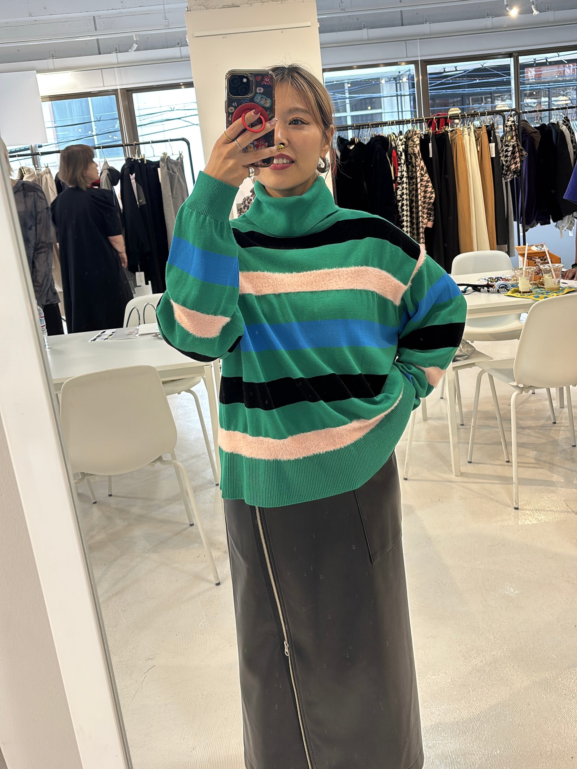 【予約⚡︎販売】異素材ボーダータートルニット／MG KN-26120-A／MARGAUX VINTAGE／2026 AW＃2