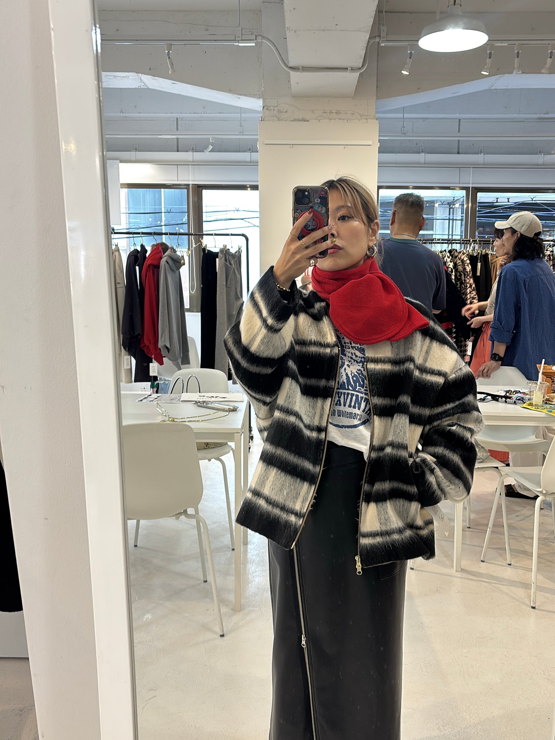 【予約⚡︎販売】シャギージップコート（チェック柄）／MG CO-26129-A／MARGAUX VINTAGE／2026 AW＃2