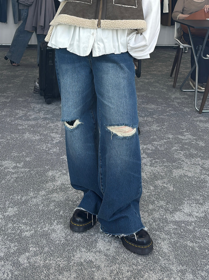 【予約⚡︎販売】クラッシュデニムヴィンテージワイドパンツ／604494／CYAN tokyo／2026 AW#1