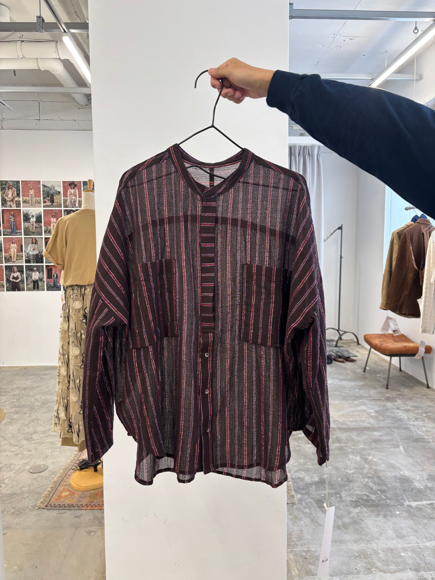 受付終了【予約販売】ストライプ柄・チェック柄シャツ／8613211／LE MÉLANGE