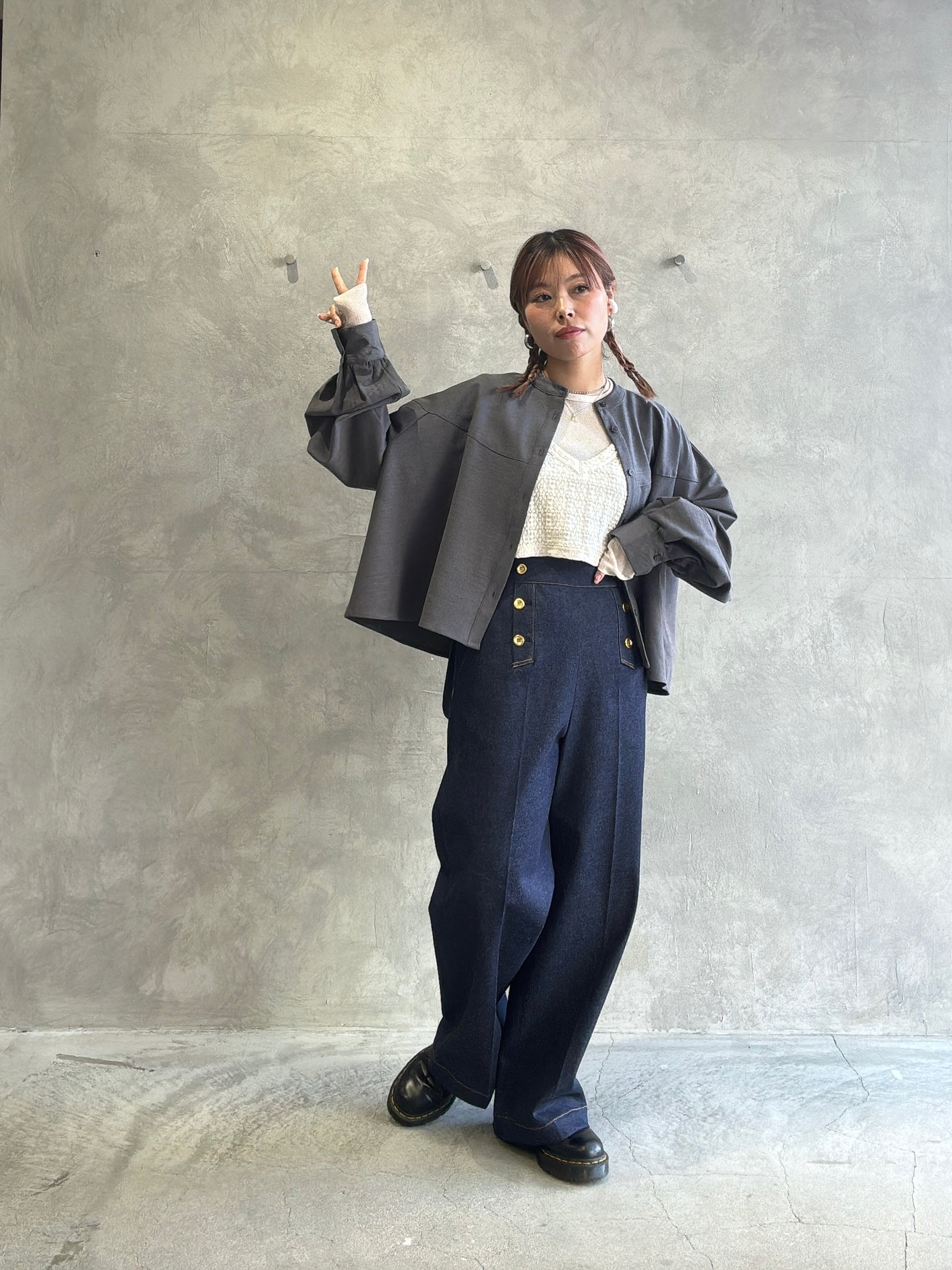 ★ラウンドステッチサーキュラシャツ／CYAN tokyo