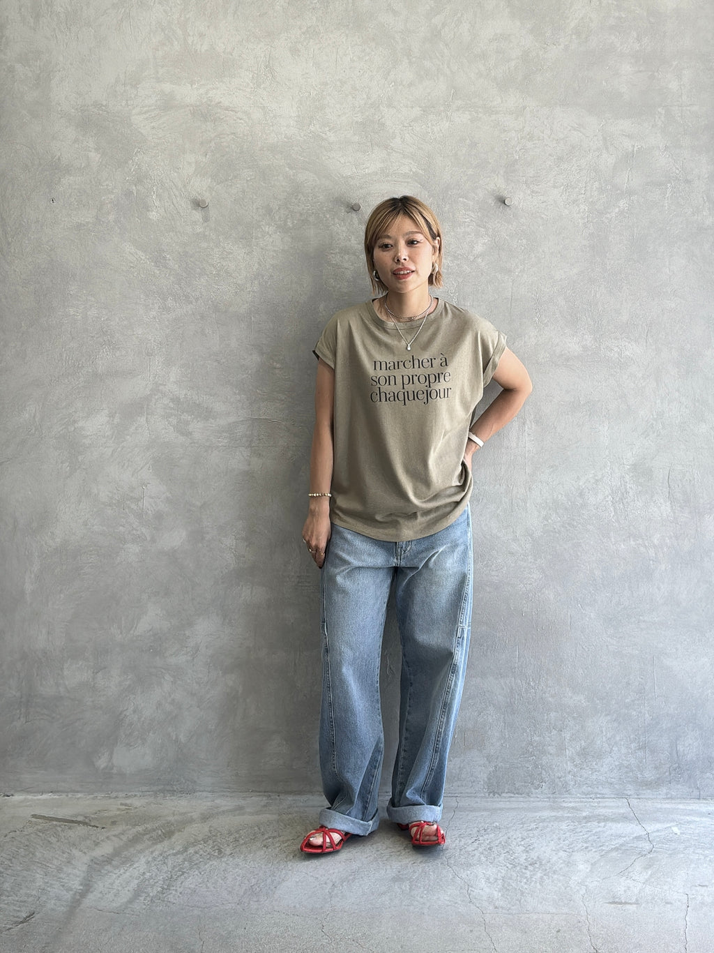 受付終了【予約販売】marcher シアー天竺ソフトフレンチTシャツ／ING