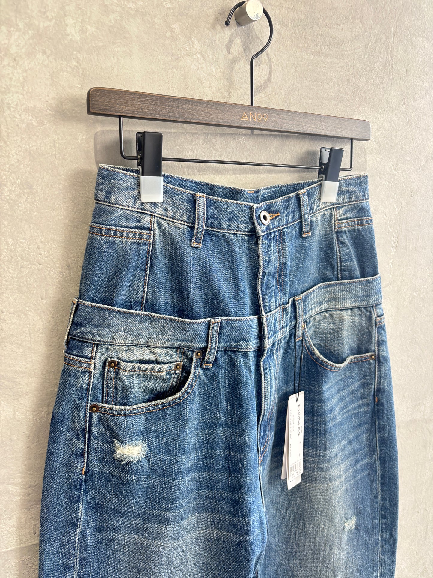 Wウエストデニムパンツ／VERSEAU