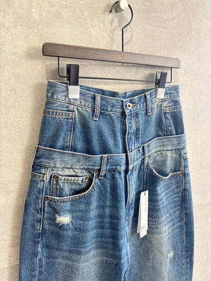 Wウエストデニムパンツ／VERSEAU