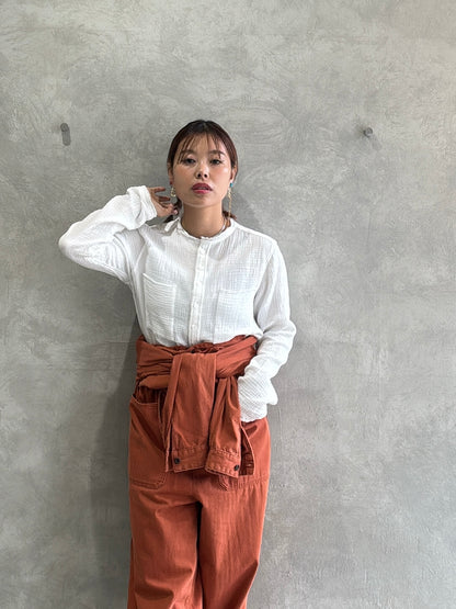 ダブルガーゼノーカラーシャツ／LE MÉLANGE