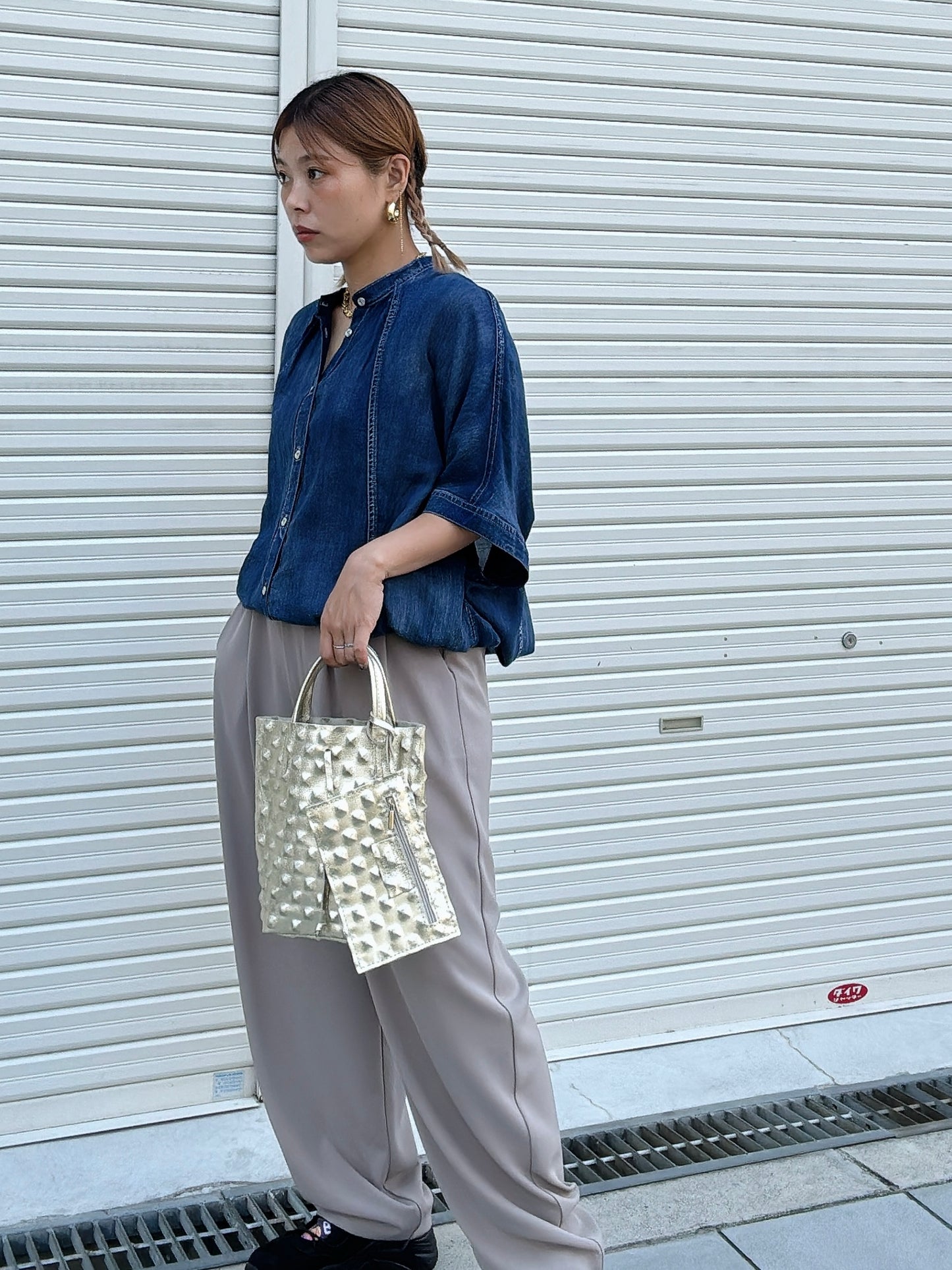 シアーデニムポンチョブラウス／CYNICAL