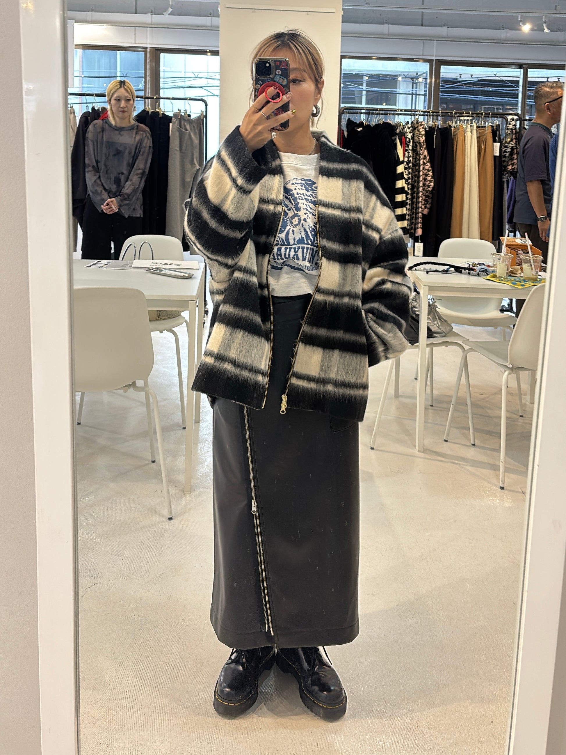 【予約⚡︎販売】シャギージップコート（チェック柄）／MG CO-26129-A／MARGAUX VINTAGE／2026 AW＃2