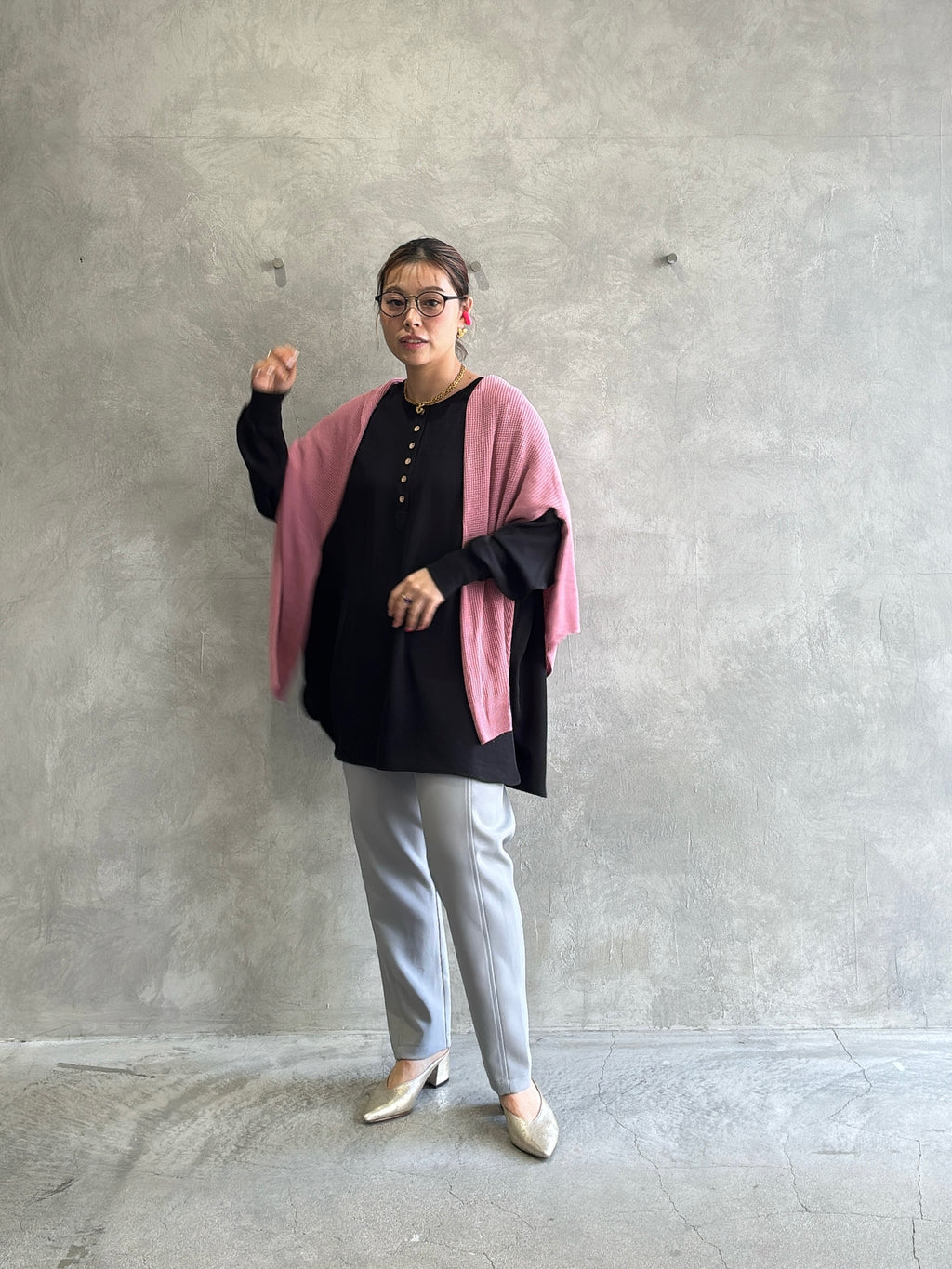 スリムカーブカラーパンツ／No.9-the Nines-