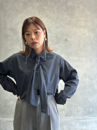 タイ付きチェックシャツ／LE MÉLANGE