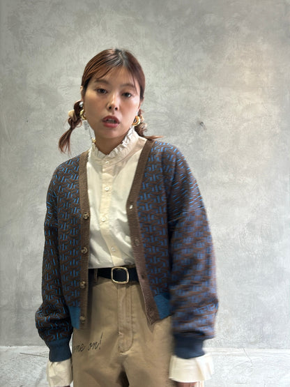 連続柄ニットカーディガン／LE MÉLANGE