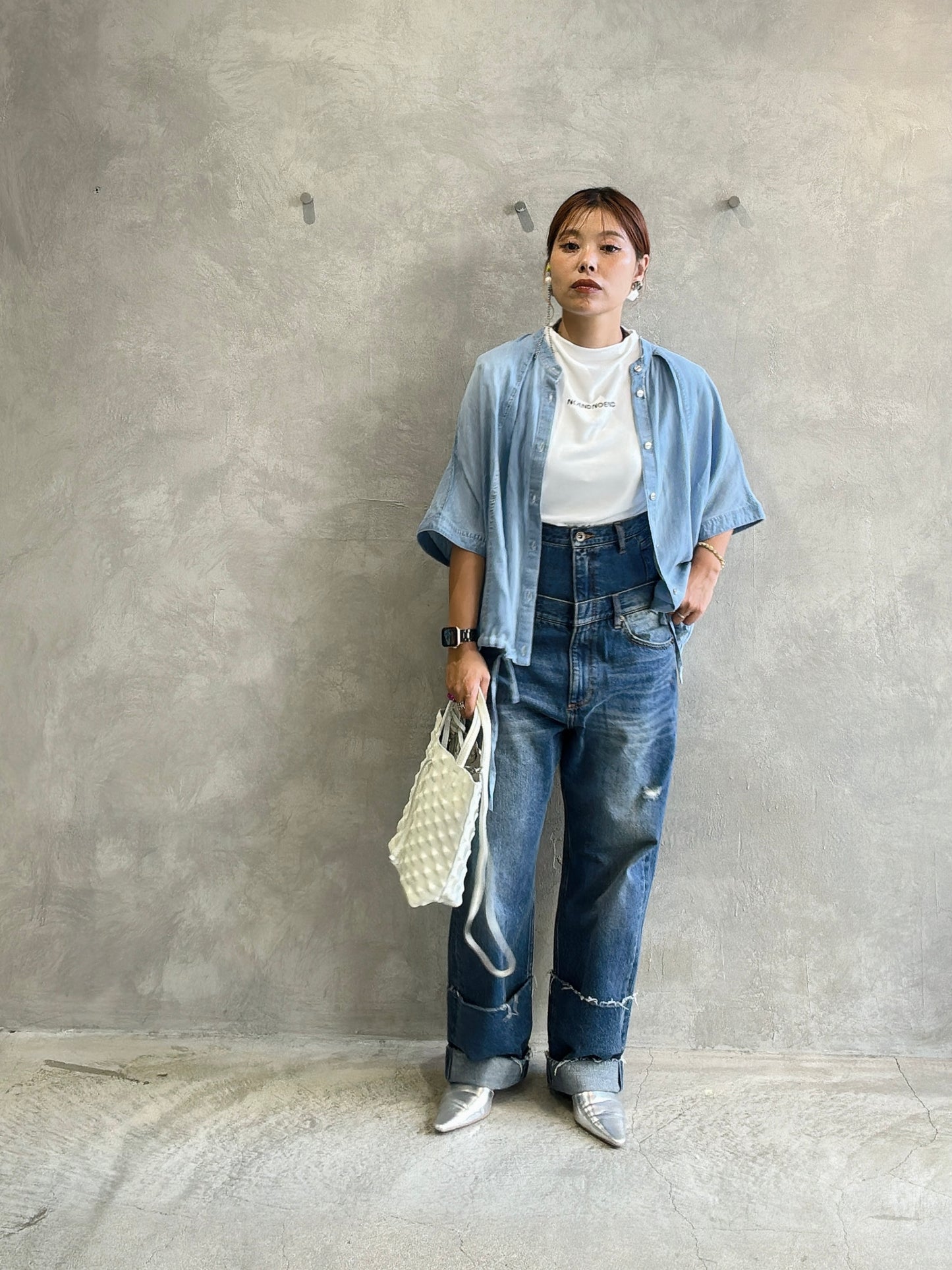 シアーデニムポンチョブラウス／CYNICAL