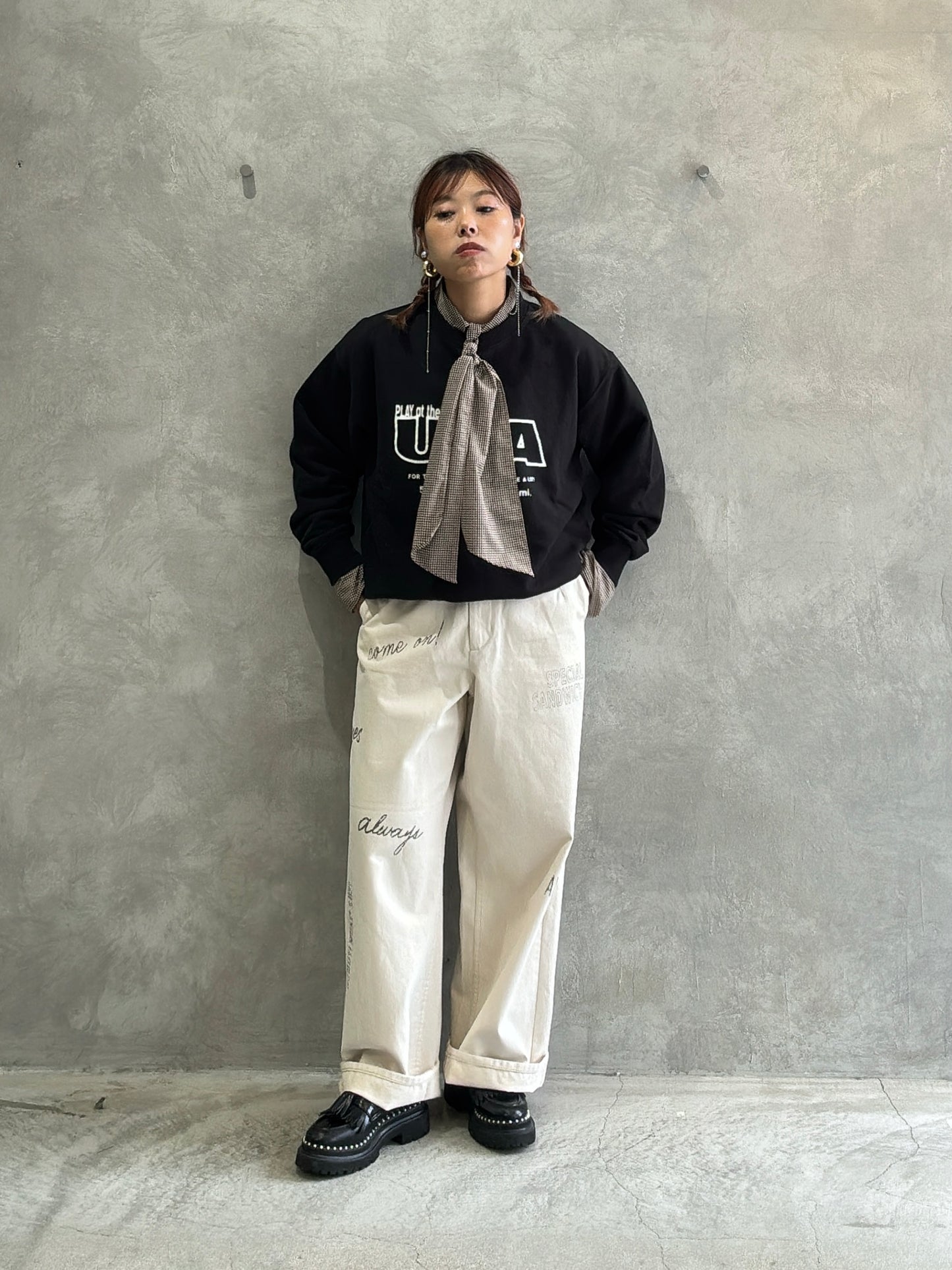 【再入荷】プリントチノパン／LE MÉLANGE