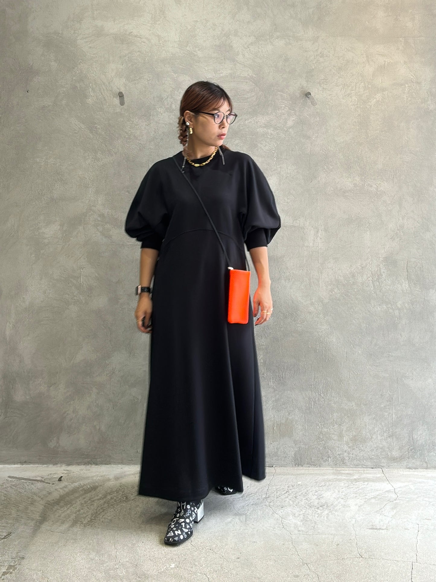 【再入荷】ドルマン切替ワンピース／Dignite collier