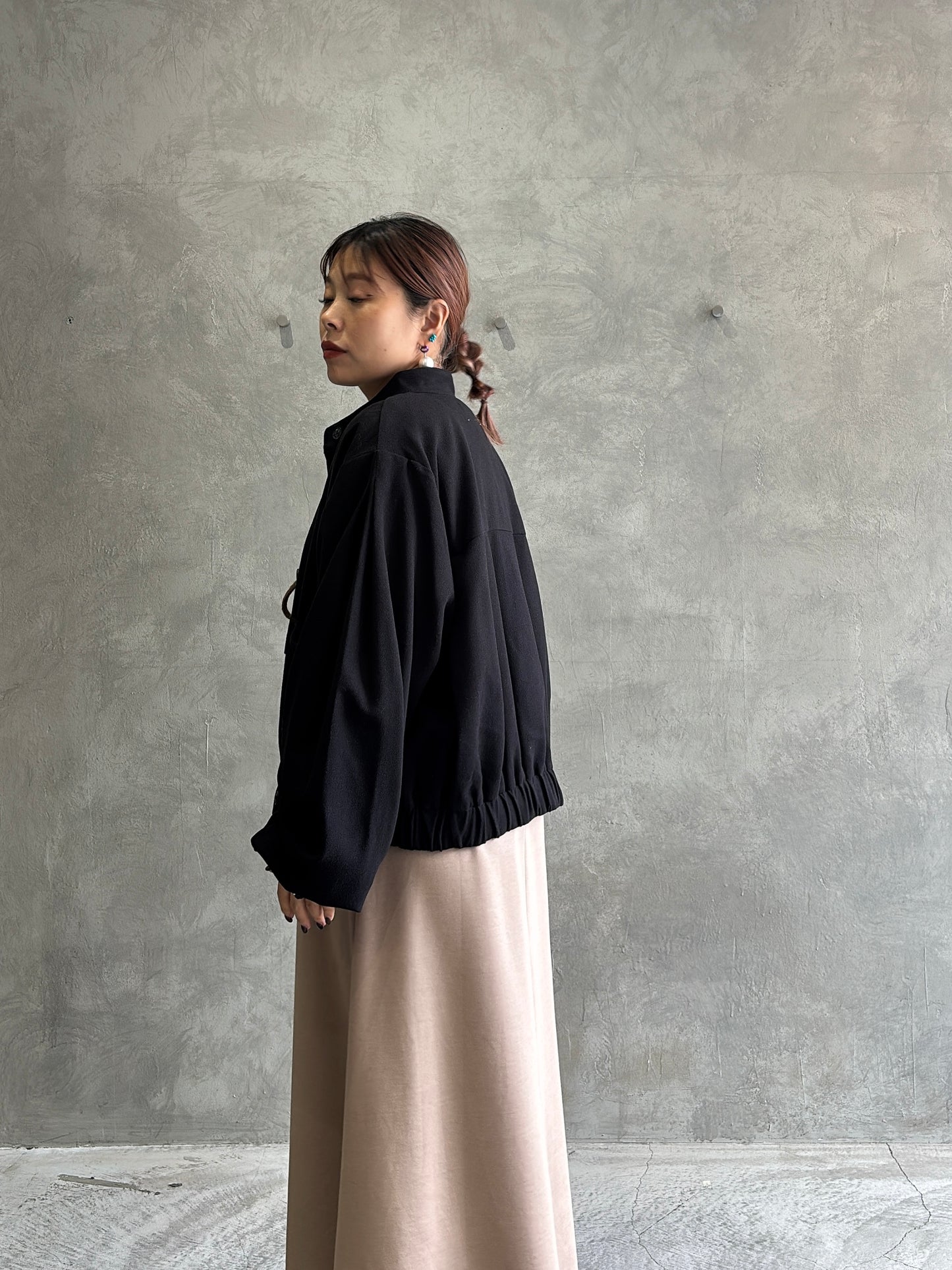 ワイドスリーブウーリーショートブルゾン／CYAN tokyo