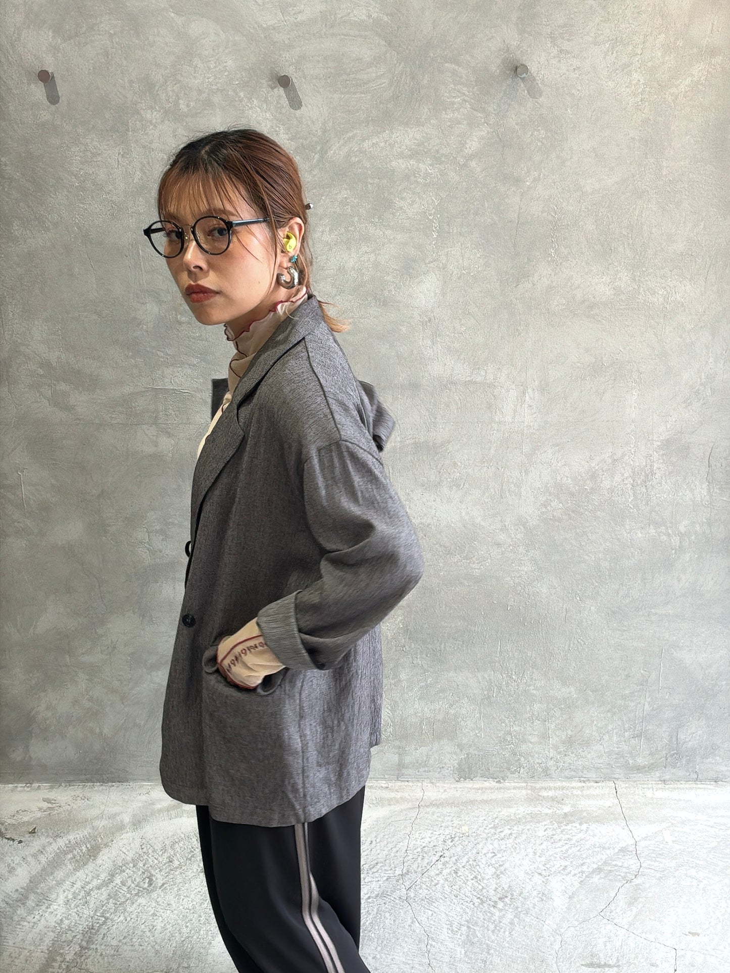 サイドラインバレルレッグパンツ／ayane