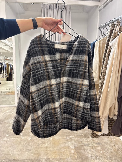 受付終了【予約⚡︎販売】スライバージャージチェック柄カーディガン／#8641104／LE MÉLANGE／2026 AW #1