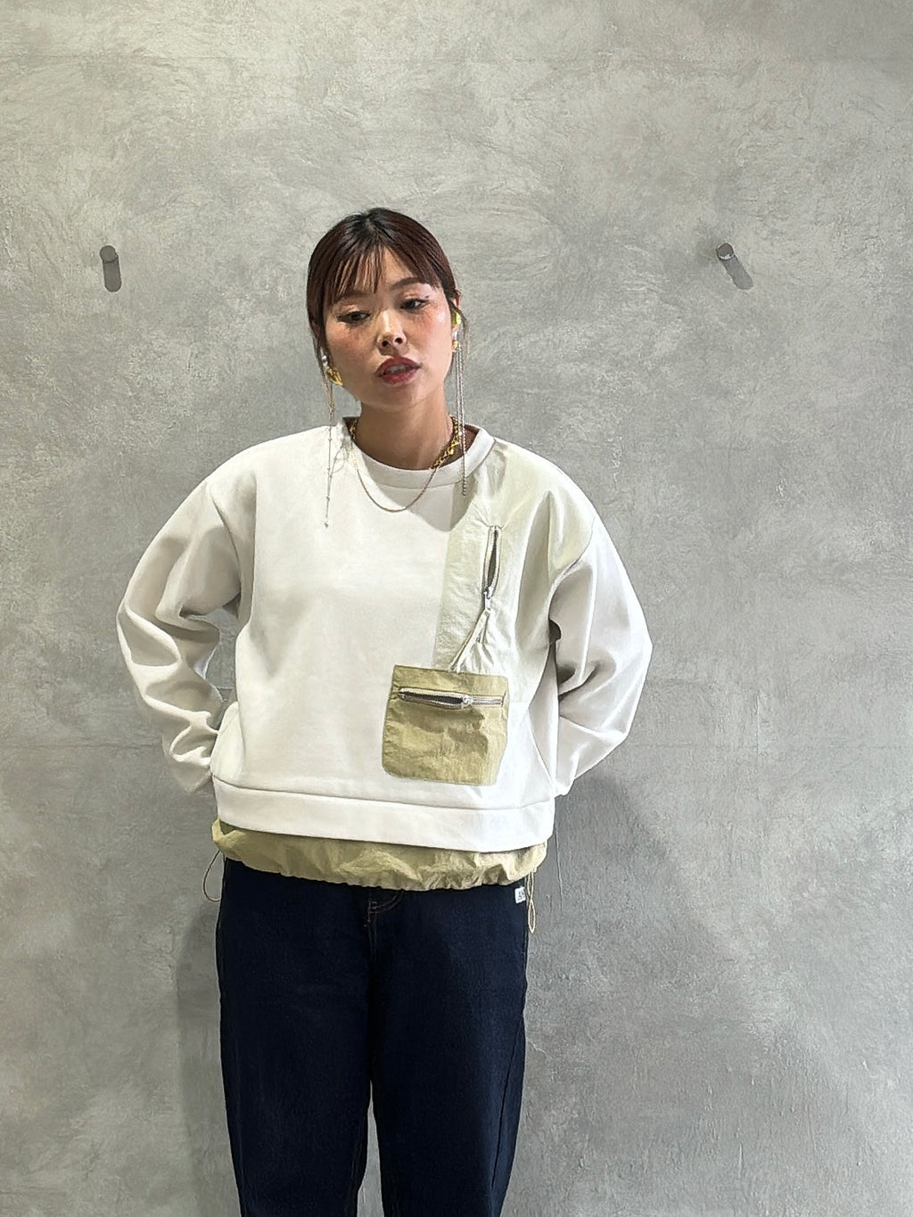 ナイロンドッキングスウェット