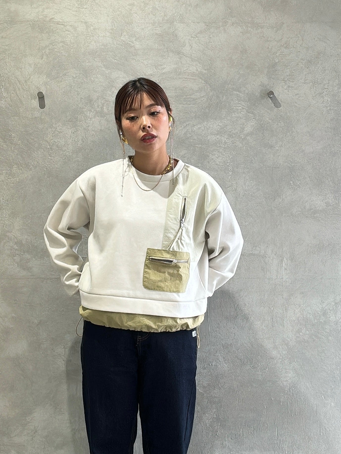 ナイロンドッキングスウェット