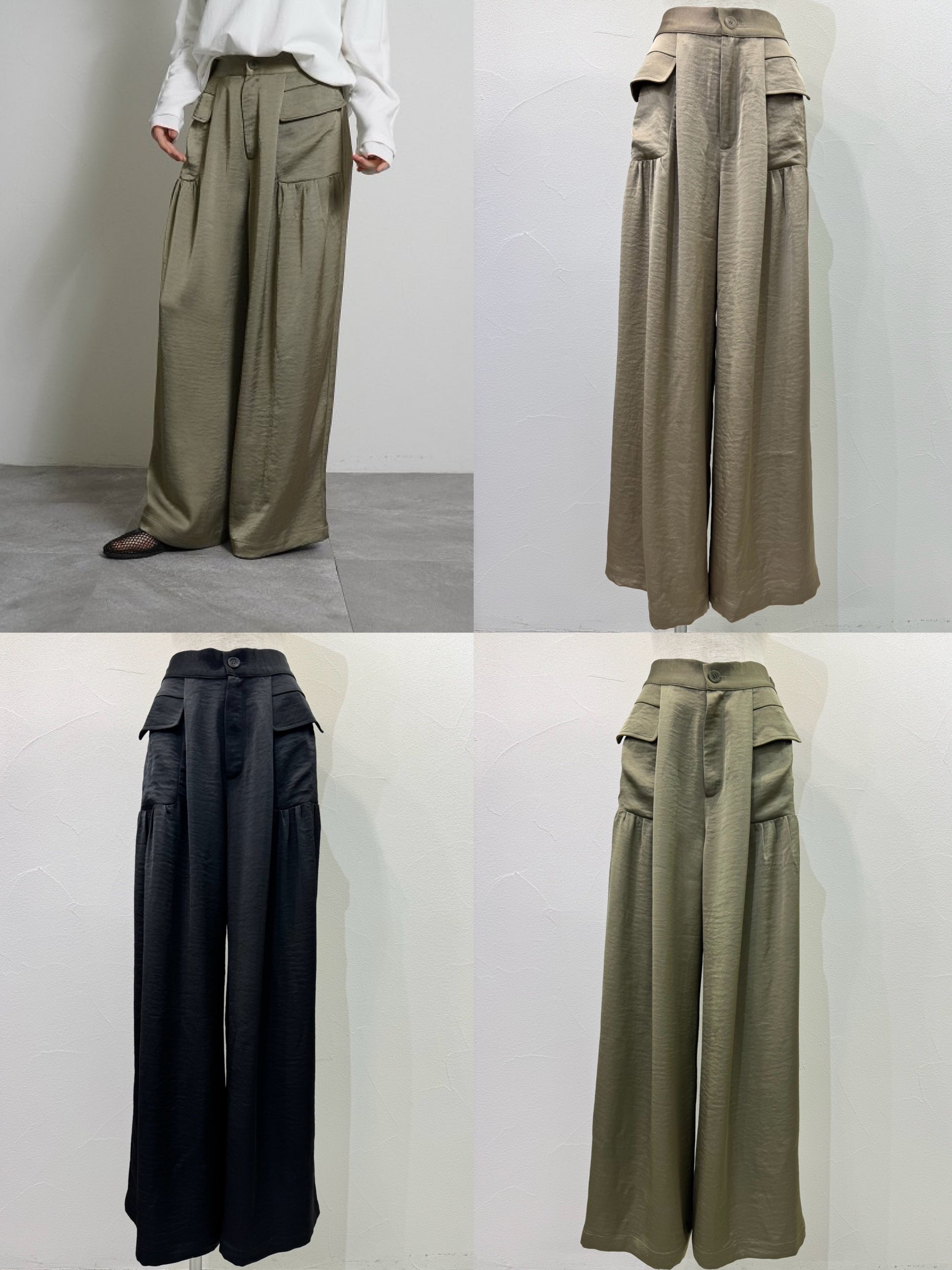 【予約⚡︎販売】ギャザーポケットサテンワイドパンツ／604502／CYAN tokyo／2026 AW#1