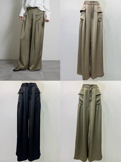 【予約⚡︎販売】ギャザーポケットサテンワイドパンツ／604502／CYAN tokyo／2026 AW#1