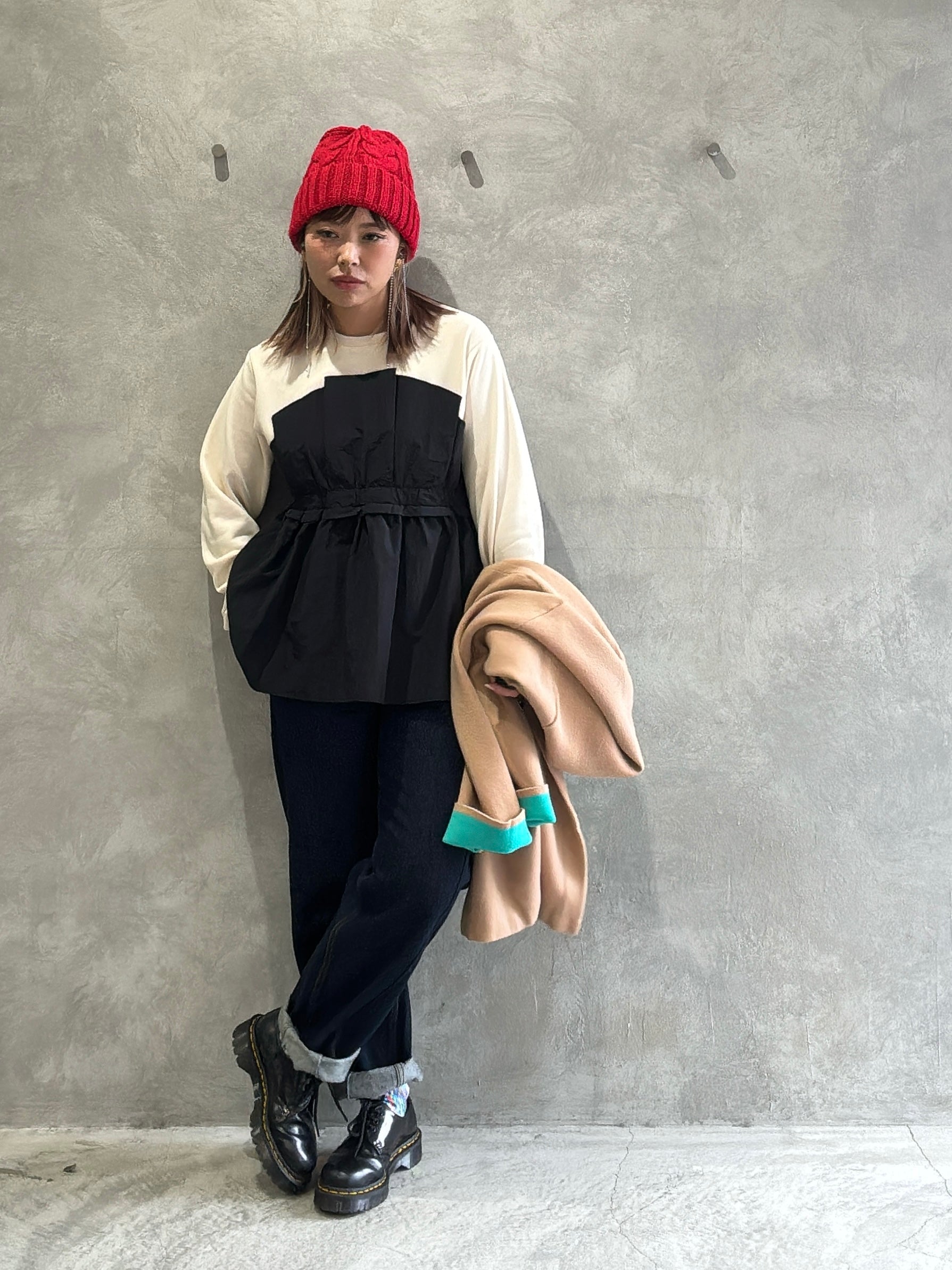 フリル切替スウェット