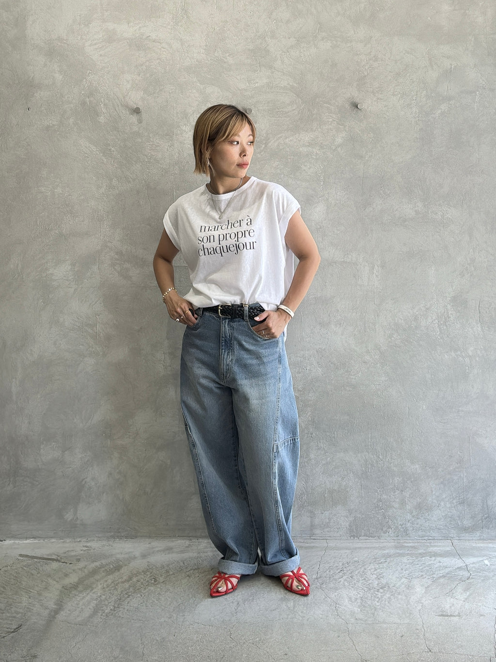 受付終了【予約販売】marcher シアー天竺ソフトフレンチTシャツ／ING