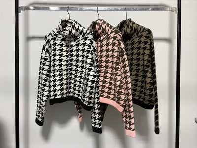 【予約⚡︎販売】千鳥柄ニットZIPカーディガン／MG KN-26134-A／MARGAUX VINTAGE／2026 AW＃2
