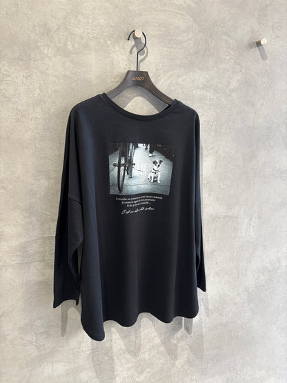 【再入荷】2way（DOG & LOGO）プリントカットソー／Dignite collier