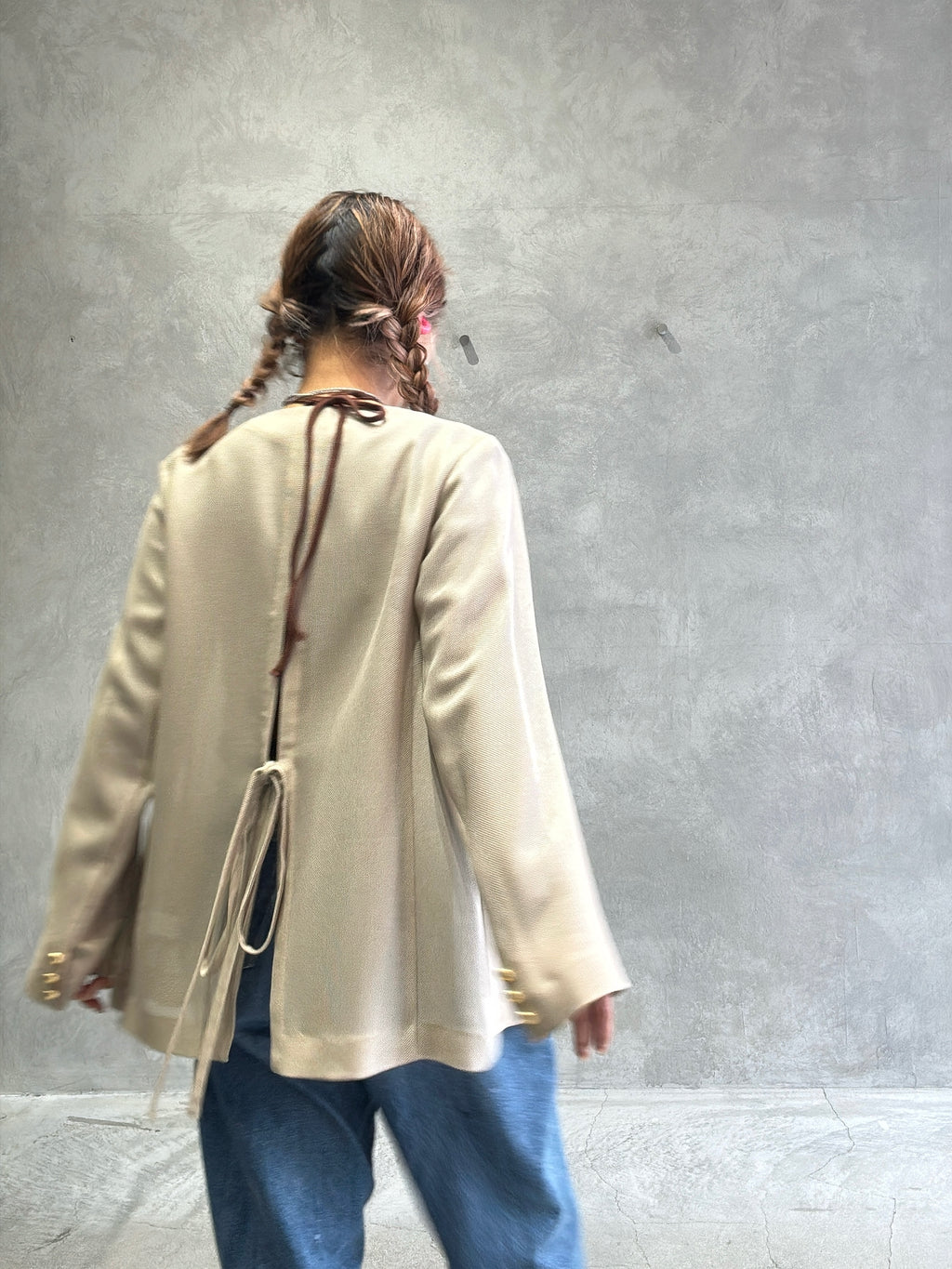 メッシュノーカラージャケット／Dignite collier