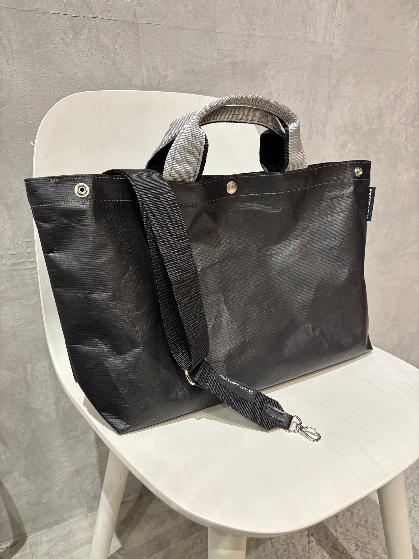 【予約販売】グレー×ブラック（本体：ブラック）／FACTORY OMOTO／BASIC TOTE