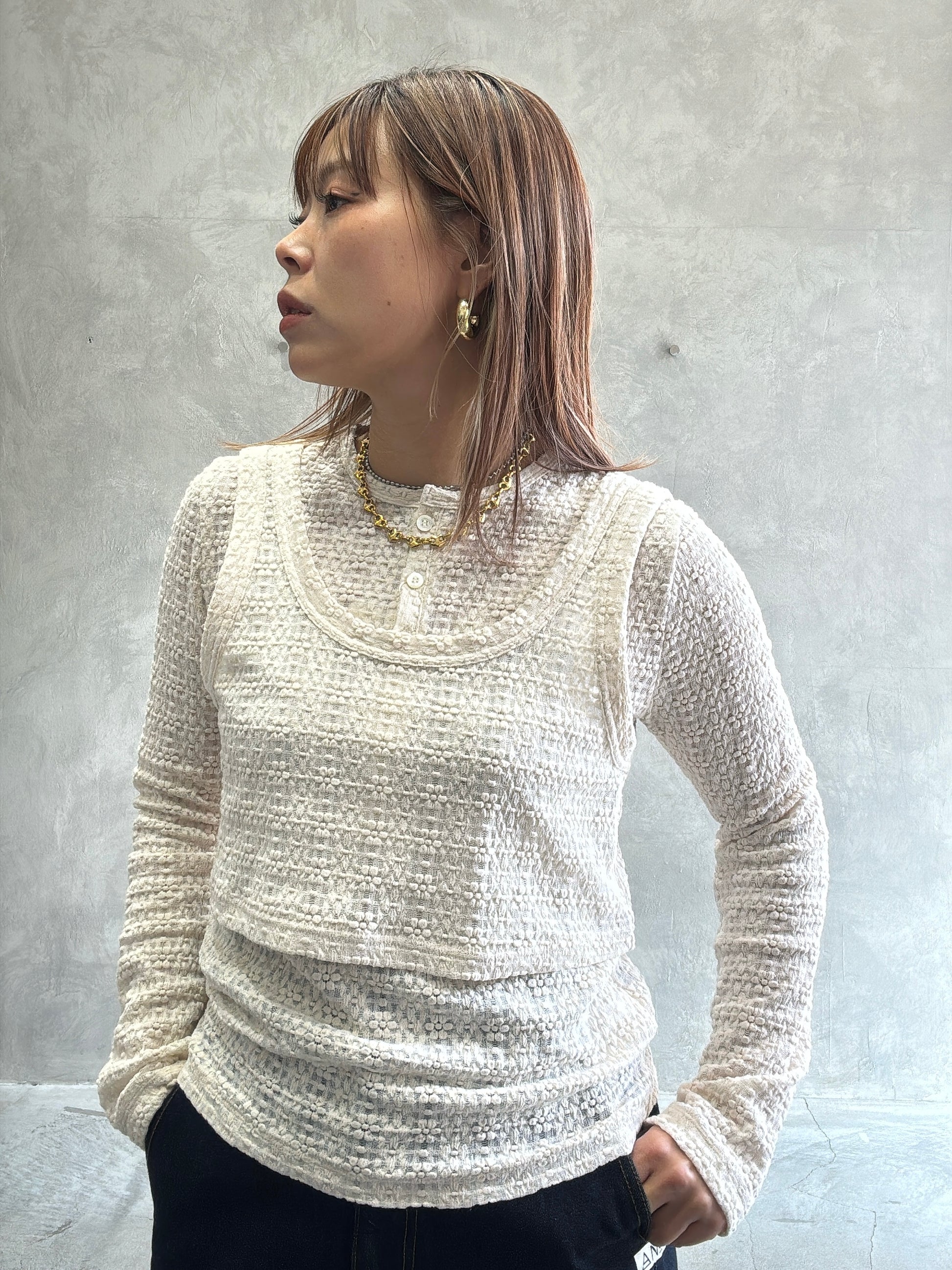 ショート丈キャミソール／8611001／LE MÉLANGE