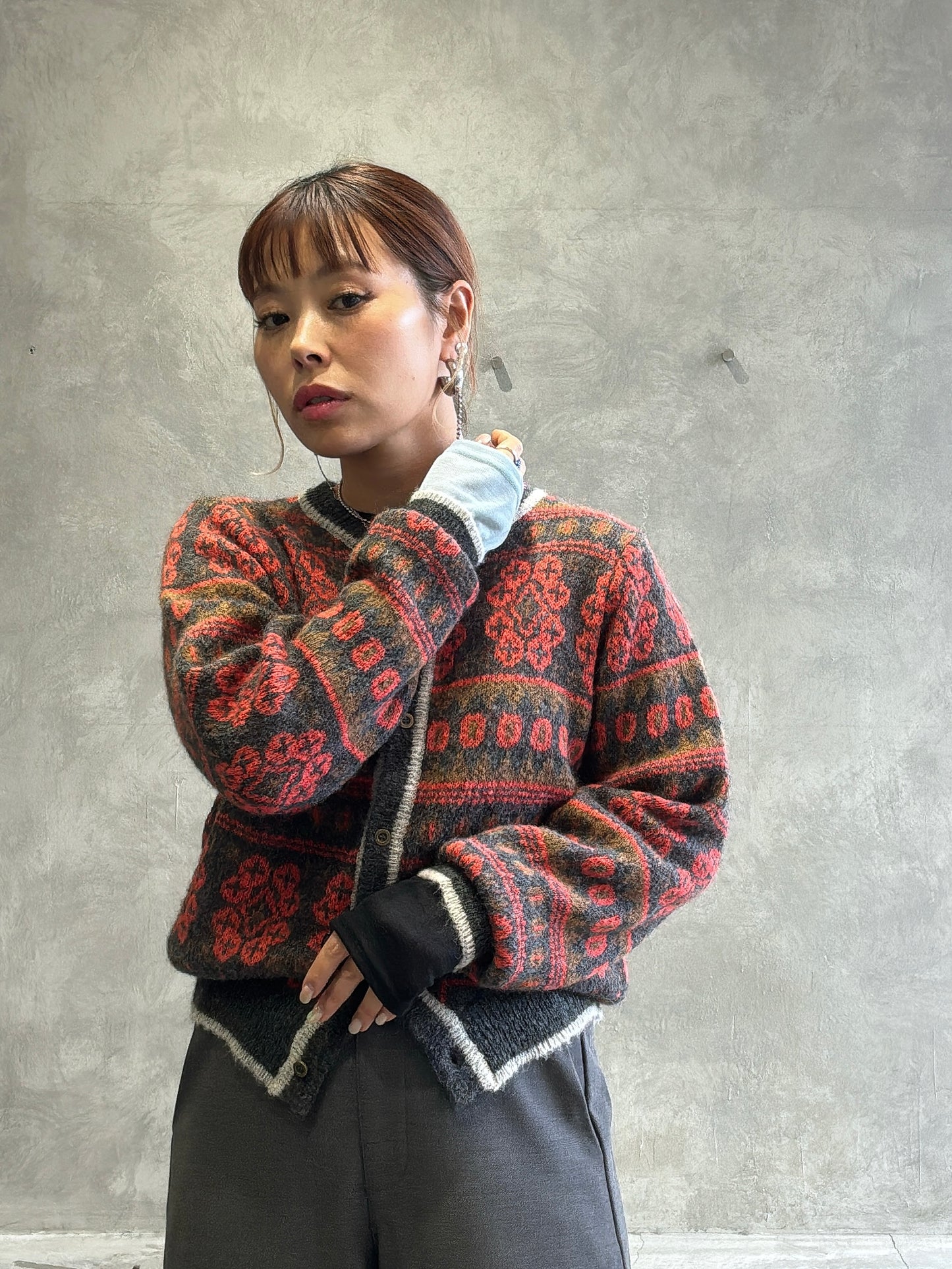 バイカラーインナーニット／LHELBIE