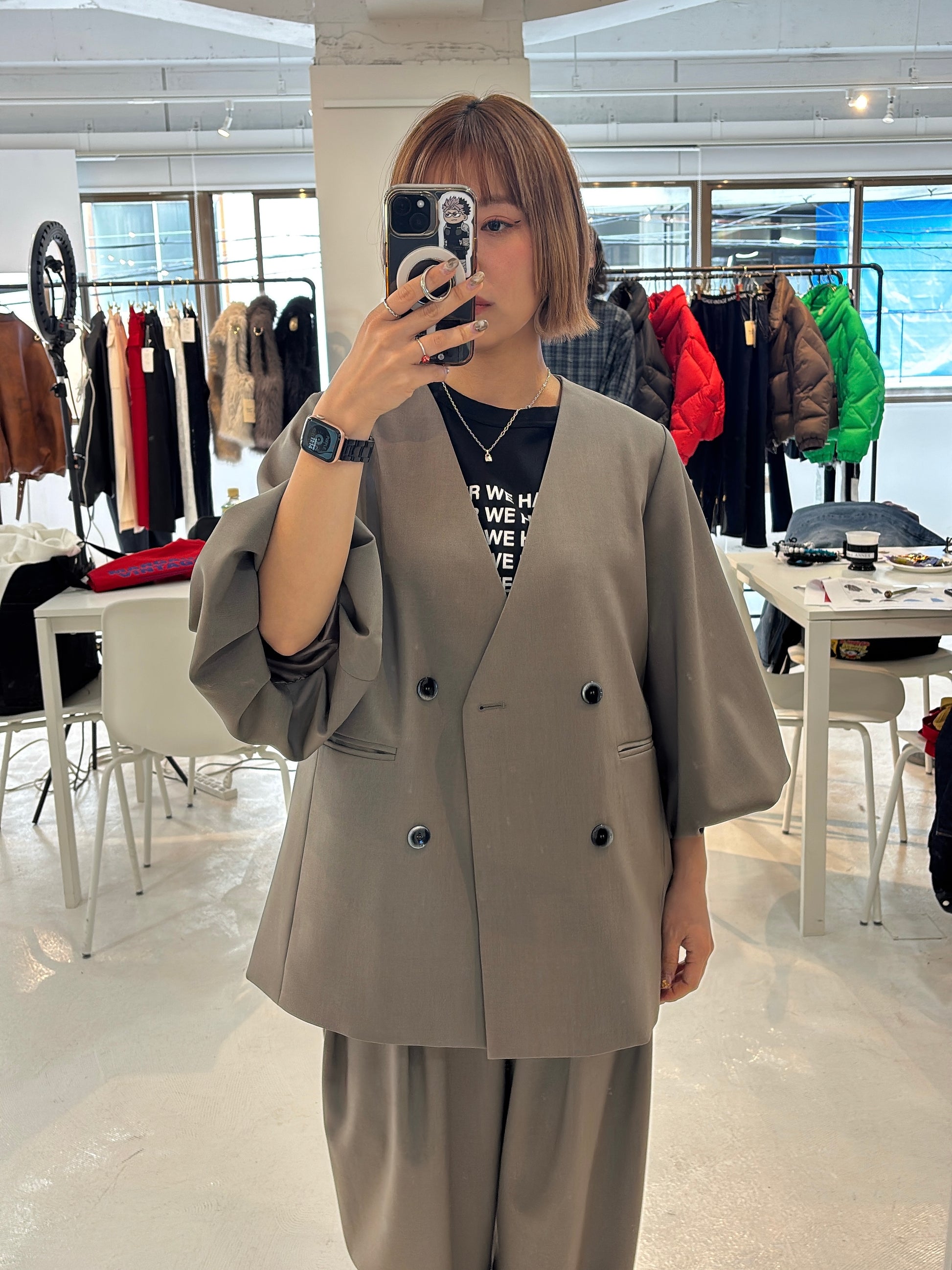 【予約⚡︎販売】バルーンスリーブノーカラーJK／MG JK-26088-A／MARGAUX VINTAGE／2026 AW＃1