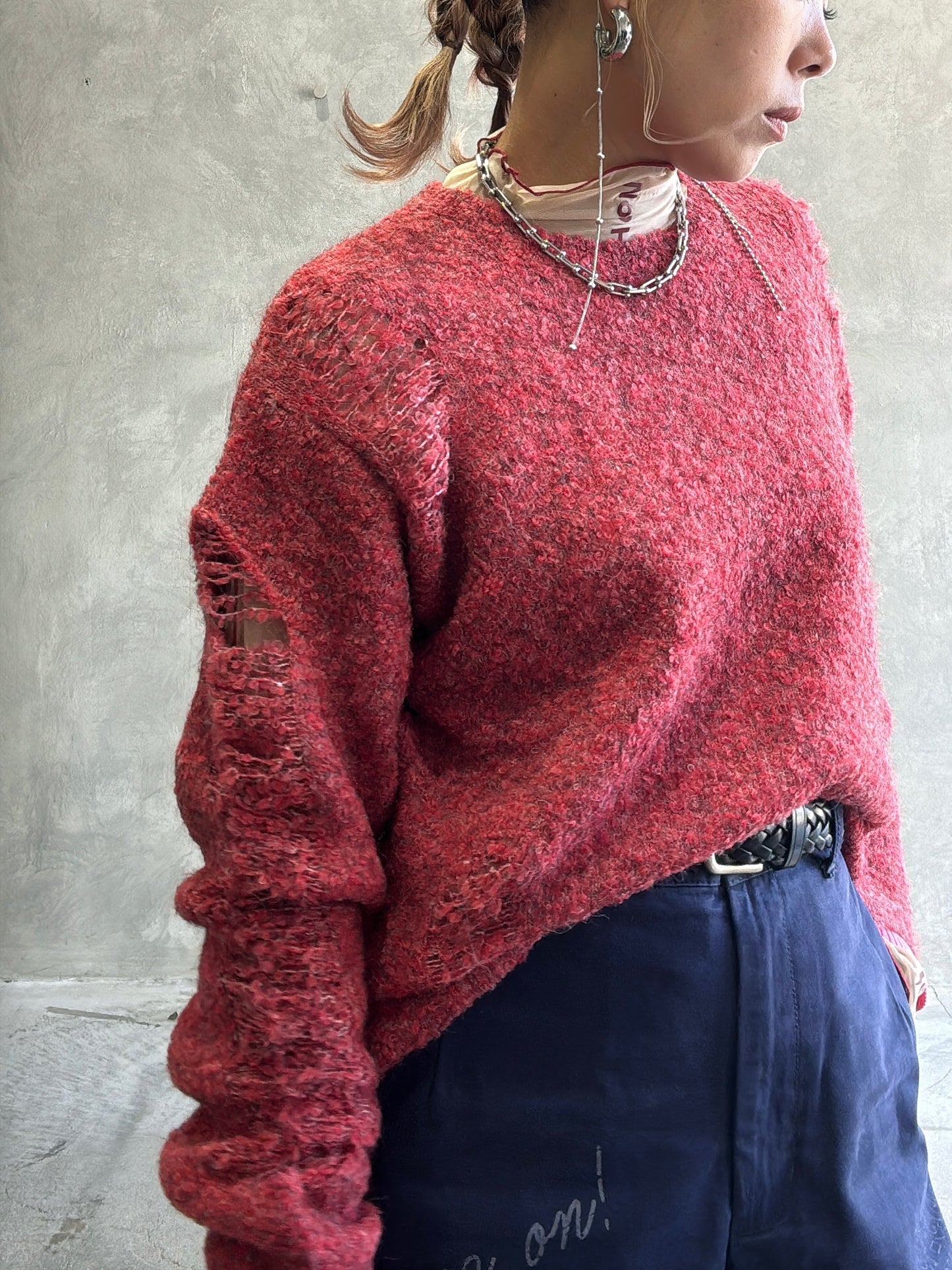 ループヤーンダメージニット／HCAE