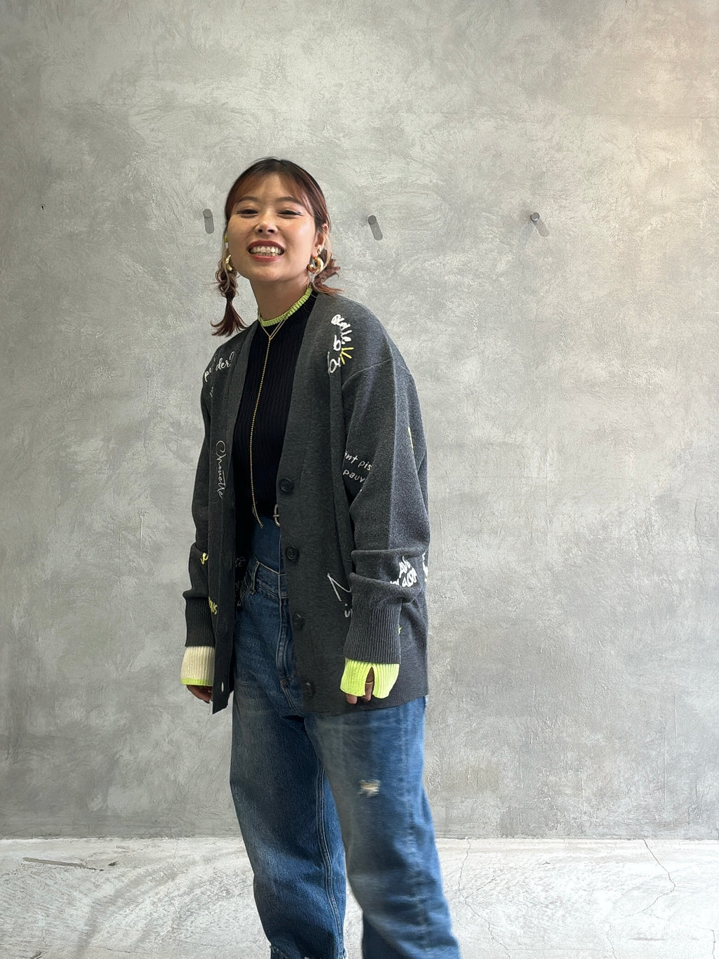 【再入荷】3カラー配色リブニット／LHELBIE