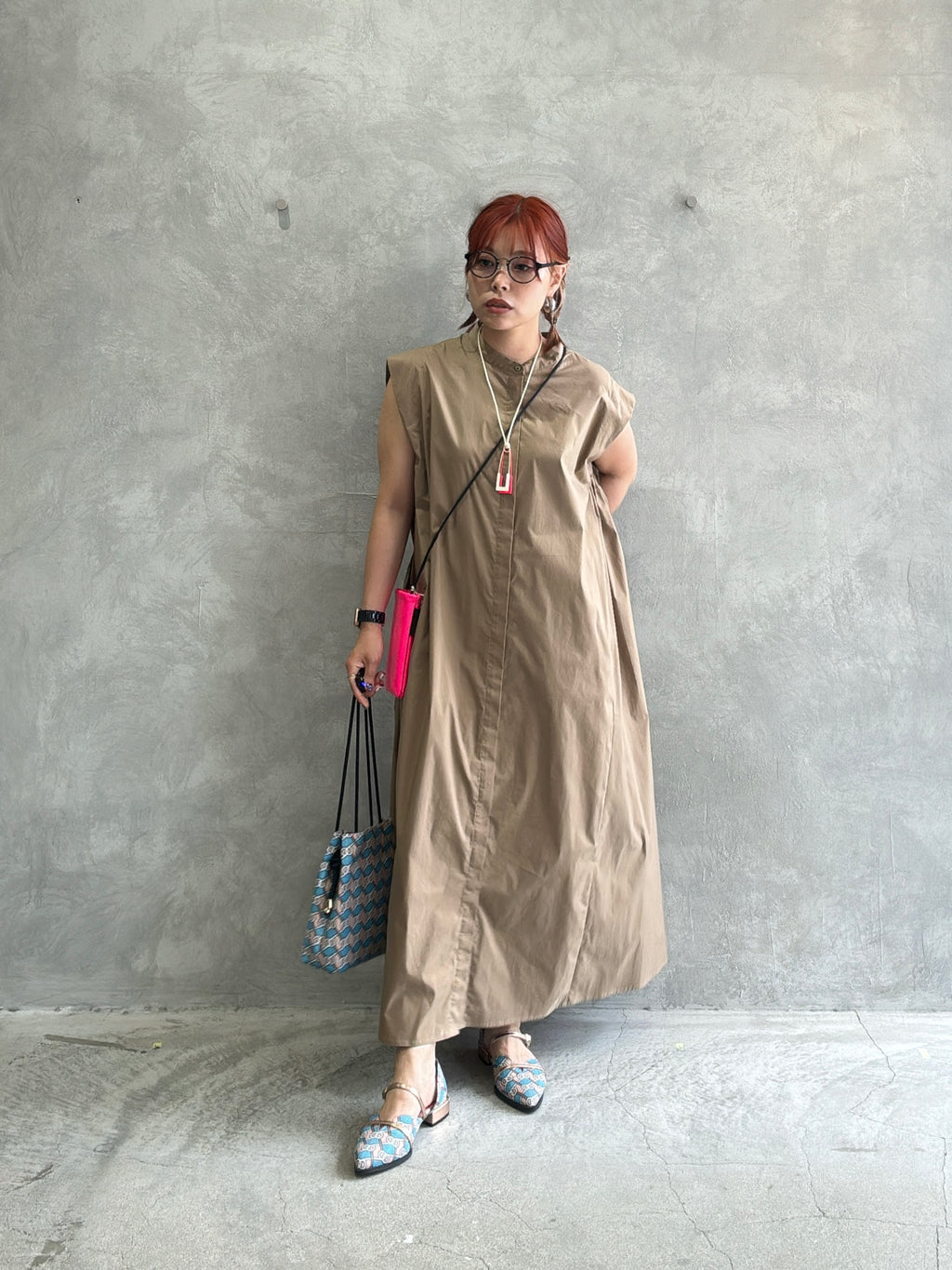 スタンドカラーワンピース／Dignite collier／MNMS