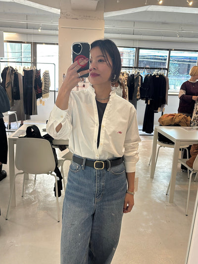 【予約⚡︎販売】オックスフォードフリルシャツ／MG BL - 27013 - S／MARGAUX VINTAGE／2027 PRE SPRING COLLECTION