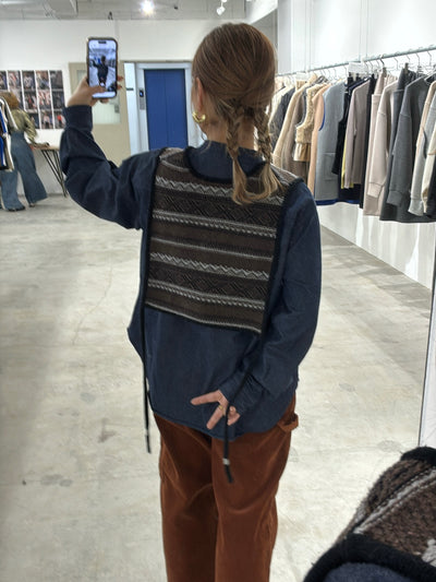 受付終了【予約⚡︎販売】ジャガードVネックベスト／#8642701／LE MÉLANGE／2026 AW #1