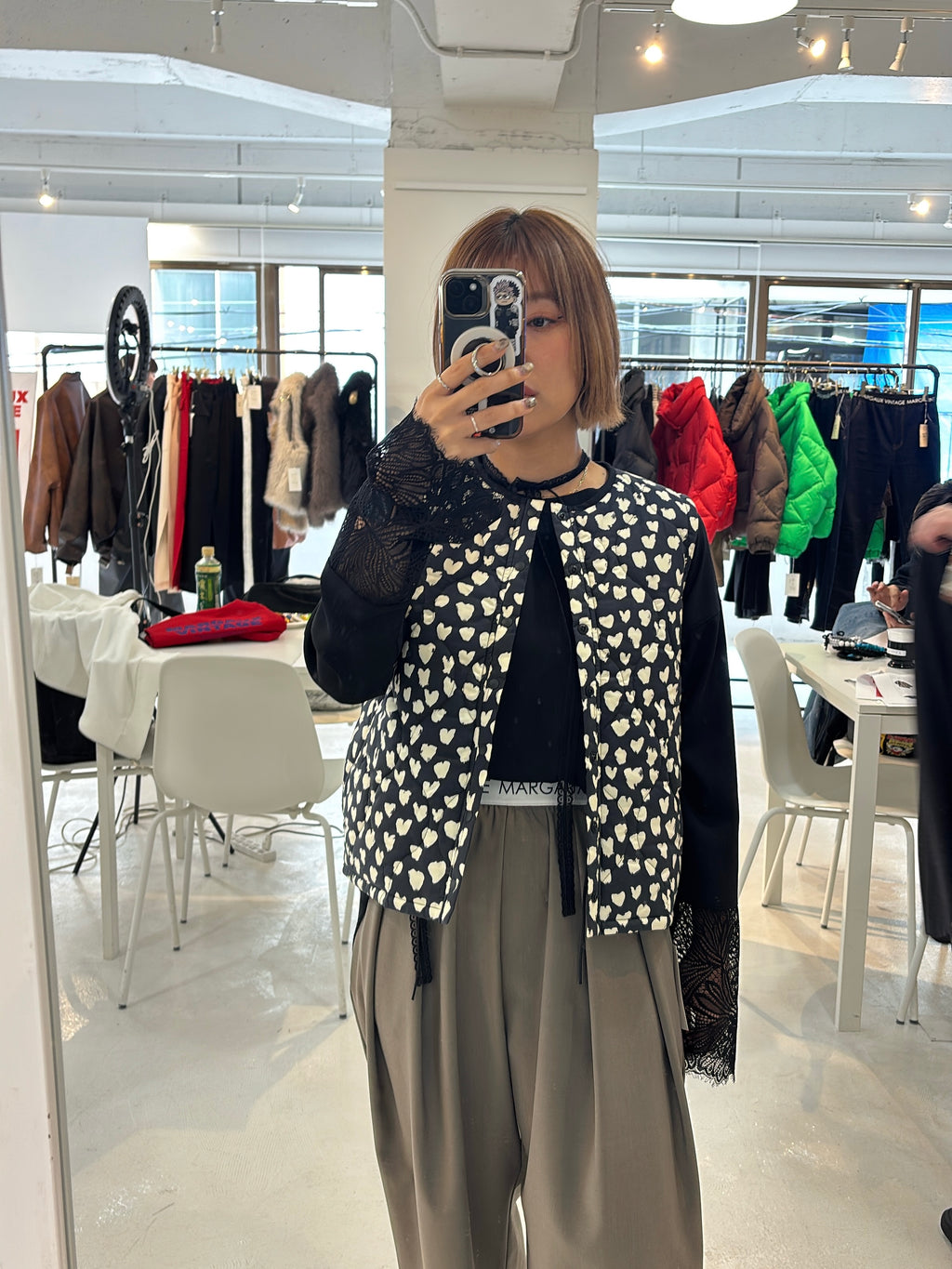 受付終了【予約⚡︎販売】ハート柄パディングベスト／MG JK-26086-A／MARGAUX VINTAGE／2026 AW＃1