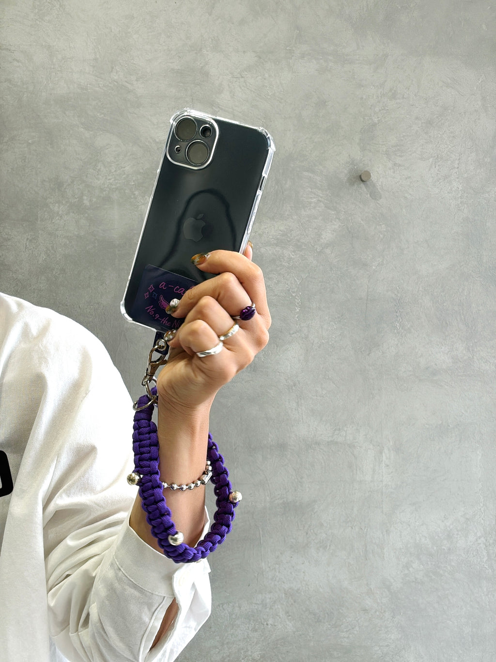 ⭐︎コラボ【予約販売】ザナインズカラーの2way仕様スマホショルダー／ホイップウェーブ＆パール／受注生産
